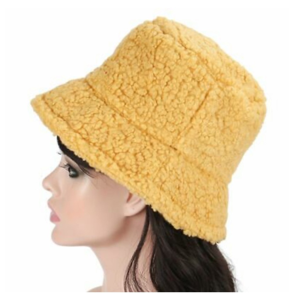 FUZZY YELLOW WINTER HAT